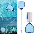 thumbnail image 1 of Meitianfacai Filet d'Écumoire de Piscine Râteau de Piscine avec Cinq Tiges de Raccordement Râteau à Feuilles Robuste Outil de Nettoyage Filet en Maille Fine Nylon Sac - Nettoyage Rapide Ramassage des Débris, 1 of 6