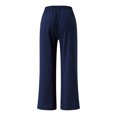 thumbnail image 4 of Pantalon Grand en Coton et Lin pour Femmes, Habillé Décontracté, Couleur Unie, Taille Haute, Pantalon de Détente, Pantalon Capri d'Entraînement pour Femmes, 4 of 5