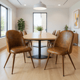 thumbnail image 3 of Homy Casa Set of 2 Modern Upholstered Dining Chairs with Wood Grain Metal Legs and Armless Design, 3 of 9
