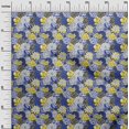 thumbnail image 3 of oneOone Polyester Lycra Medium Blue Fabric Florals Craft Projects Decor Fabric Printed By The Yard 56 Inch Wide, 3 of 4