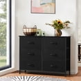thumbnail image 2 of EDX Commode à 6 Tiroirs pour Chambre, Tour d'Organisation de Rangement en Tissu, Armoire, Noir, 2 of 7