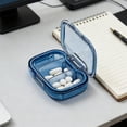 thumbnail image 1 of weibbin Mini Pill Organizer - 3 Compartment Travel Medicine Case with Moisture-Proof Lid, Blue, 1 of 7