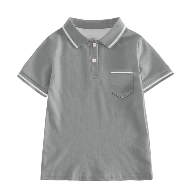 Polos pour Garçons Polo Uni pour Garçons Chandails de Rugby Enfants Chandails à Manches Courtes 5-6 Ans