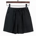 thumbnail image 4 of 2025 Vêtements pour Femmes Printemps Été Unis Grande Taille pour Femmes Grande Taille Coton Li Nen Shorts Vêtements Grande Taille avec Poche Fendue Robe Décontractée Shorts pour Femmes Tenue de Bureau Décontractée, 4 of 5