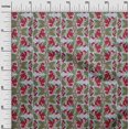 thumbnail image 2 of oneOone Polyester Lycra Fabric Leaves & Floral Block Printed Fabric 1 Yard 56 Inch Wide, 2 of 4