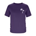 thumbnail image 4 of Pisexur Shirts for Man T Hommes Mode Décontractée Imprimé Col Rond Pull T-Shirt Manches Courtes Blouse Violet, m Chemises de Golf Hommes & Chemises Hommes, 4 of 6