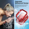 thumbnail image 3 of XiHAMA Waterproof Case Compatible with Apple Watch SE (2nd Gen) Series 6 5 4 Screen Protector, Tempered Glass Hard PC Bumper Face Cover, 3 of 7