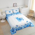 thumbnail image 4 of Erosebridal Monogrammed Bedding Sets Full with Comforter,Personalized Initial Duvet Insert,Letter Decoration,Reversible,3pcs, 4 of 8