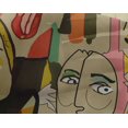 thumbnail image 5 of oneOone Georgette Viscose Beige Fabric Abstract Comic Face Fabric For Sewing Printed Craft Fabric By The Yard 42 Inch Wide, 5 of 5