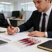 Roiihwy 6 Pieces gel pens 0.5 mm Japanese Fast Drying Fine Point Pens Liquid Ink Smooth Writing Pen for Office Classroom