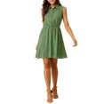 thumbnail image 2 of INSPIRE CHIC Junior's Printed Half Placket Above Knee Sleeveless Dress, 2 of 5