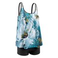 thumbnail image 4 of Women Plus Size Two Piece Tankini Swimsuit Tummy Control Bathing Suits Blouson Tankini Top with Boy Shorts, 4 of 7