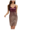 thumbnail image 2 of EGNMCR Robes de Soirée pour Femmes, Robes Formelles pour Femmes, Robes de Cocktail pour Femmes Robe à Paillettes Dégradées de Printemps et d'Été pour Femmes avec Bretelles Jupe Courte et Jupe Robe pour Femme, 2 of 4