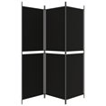 thumbnail image 2 of vidaXL 3-Panel Room Divider Black 150x180 cm Fabric, 2 of 5