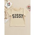 thumbnail image 2 of Kmbangi Enfants T-shirt Tops Lettre Impression Manches Courtes Col Rond Été Respirant Tops, 2 of 9