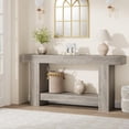 thumbnail image 4 of Longue Table Console, Table de Canapé Style Ferme à 2 Niveaux derrière le Sofa, Console d'Appoint Rectangulaire avec Rangement pour Couloir, Vestibule, Entrée, 4 of 6