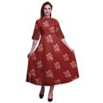 thumbnail image 1 of Bimba Robe à Manches Roulées pour Femmes à Imprimé Floral, Col Mandarin, Chemise Boutonnée - Très Petit, 1 of 5