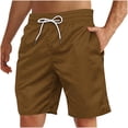 thumbnail image 1 of Yuyuzo Mens Shorts High Waisted Drawstring Quick Dry Summer Beach Swim Knee Length Shorts with Pockets, 1 of 4