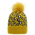 thumbnail image 1 of Tuque Léopard pour Femmes Douce Épaissie avec Pompon Bonnet Tricoté Tuque d'Hiver, 1 of 10