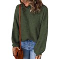 thumbnail image 2 of Blouse à Col Roulé à Manches Longues pour Femmes Automne et Hiver, Chandail Décontracté à Col Roulé pour Femmes, Hauts Unis à Manches Longues en Tricot, 2 of 8