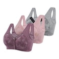 thumbnail image 1 of Posijego 3 Pack Womens Front Closure Bra Plus Size Wireless Everyday Bra No Underwire Full Coverage Bra for Women, 1 of 3