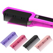 2Pcs Hair Straightener Comb Attachment Flat Iron Straightening Comb Accessories Professional Home Women Girls Hair Brush Styling Tool