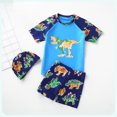 thumbnail image 3 of MIASHUI Boys Two Piece Rash Guard Swimsuits Kids Short Sleeve Swimwear Sets with Hat,Multicolour,2-3 Years, 3 of 3