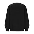 thumbnail image 4 of Pisexur Chandail à Col Rond Surdimensionné pour Femme, Uni, Manches Chauve-Souris Bouffantes à Revers, Chandail Tricoté, Haut à Manches Longues, Chandail Ample d'Automne, Chandail, Jumper, Hauts, 4 of 6