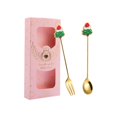 thumbnail image 1 of Stainless Steel Dessert Spoons Forks Tea Spoons Stainless Steel Christmas Spoons Tree pink, 1 of 9