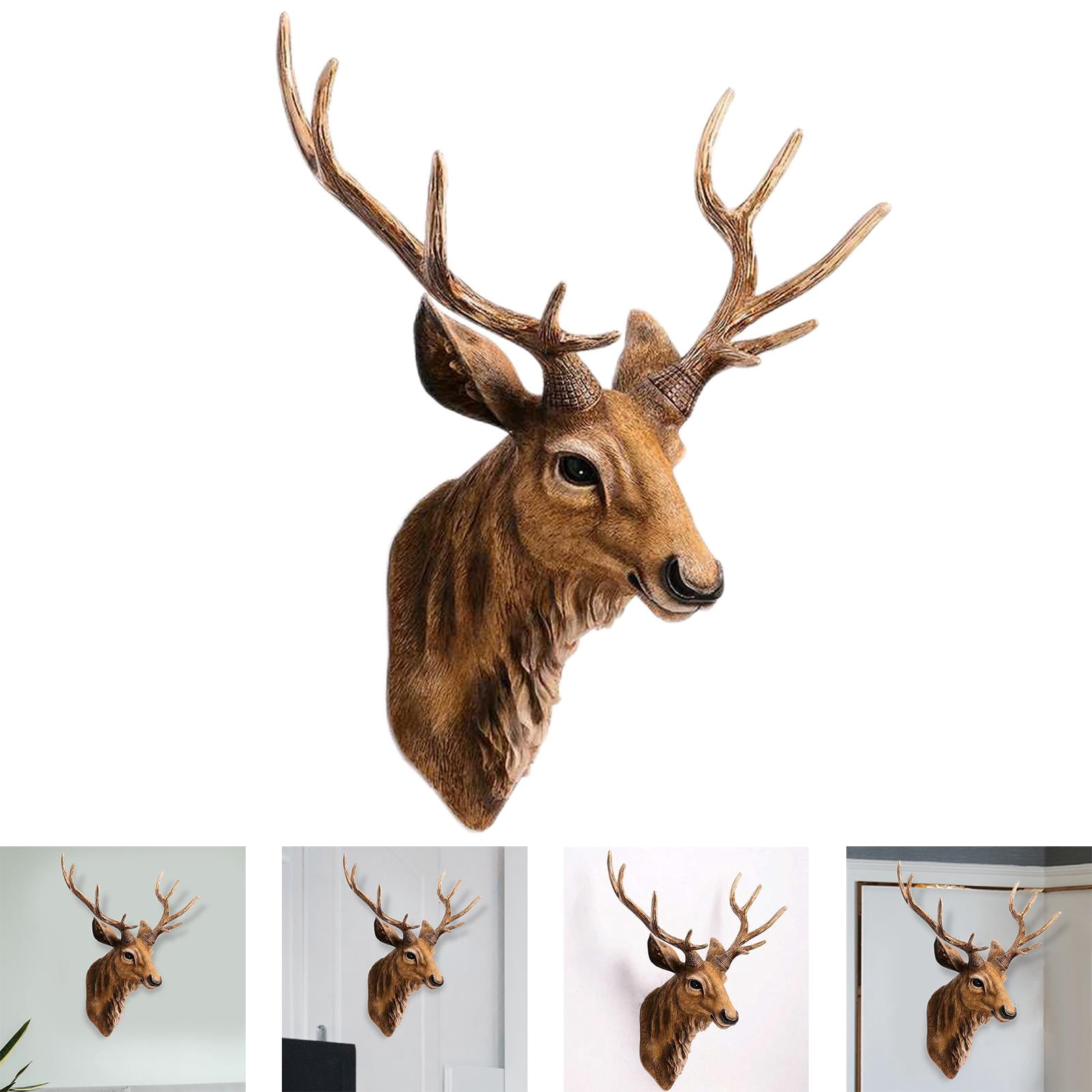 DOLITY Deer Head Wall Decor Brown Deer s Wall Sculpture Faux