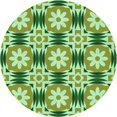 thumbnail image 1 of Ahgly Company Tapis d'Intérieur Rond Lavable en Machine Vert Clair Transitionnel, 7 Pieds Rond, 1 of 7