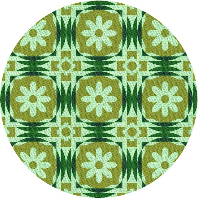 Ahgly Company Tapis d'Intérieur Rond Lavable en Machine Vert Clair Transitionnel, 7 Pieds Rond