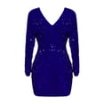 thumbnail image 3 of Ketyyh-chn99 Robes de Cocktail pour Femmes 2024 Robe de Mariée Longue Robe de Soirée Dos Nu Col en V Élégante Robe de Cocktail pour Fête Bleu,G, 3 of 4