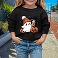 thumbnail image 2 of GDREDA Chandails à Capuchon et Chandails pour Filles, Mignons, Imprimés, Col Rond, Manches Longues, Mode Halloween pour Enfants, Noir, 5-6 Ans, 2 of 4