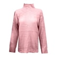 thumbnail image 3 of Besolor Chandails à Col Roulé pour Femmes Manches Longues Décontractées Tricot Torsadé Pull Ample Automne Hiver, 3 of 4