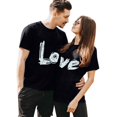 thumbnail image 2 of T-shirts Assortis pour Couple de la Saint-Valentin, Imprimé de Lettres, Col Rond, Tunique Décontractée à Manches Courtes, T-Shirt Léger, Confortable, Doux, Respirant, Mari Femme, Blouse, Tee, Noir, G, 2 of 5