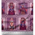 thumbnail image 1 of Soimoi Poly Georgette Fabric Animal Skin & Chinese Opera Mask Devil Print Sewing Fabric Yard 42 Inch Wide, 1 of 3