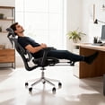 thumbnail image 2 of 3Rd Gen Ergonomic High Back Mesh Office Chair with Footrest, 4d Adjustable Armrests & Dynamic Lumbar Support, Reclining Tilt Function Rolling Casters Desk Chair for Home Office, Black, 2 of 8