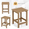 thumbnail image 3 of Gymax 2 Pcs Table d'Appoint Adirondack de Patio 14 Pieds' HDPE Carré Résistant aux Intempéries Jardin Brun, 3 of 5