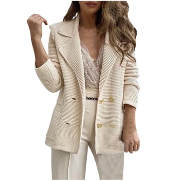 Timegard Womens Cardigans Lapel Neck Long Sleeve Open Front Button Soft Outwear Fall Casual Slim Top