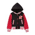 thumbnail image 1 of unik Girl Varsity Jacket with Polka Dot Sleeves (Small (5/6), Red), 1 of 4