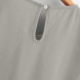 thumbnail image 4 of Chemise Décontractée pour Femme en Chiffon Uni à Manches Courtes et Col Rond, Blouse à Manches Courtes (Gris, 3TG), 4 of 6
