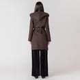 thumbnail image 5 of Devoted hooded long sleeve A-line jacket with a belt, 5 of 5