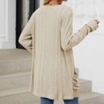 thumbnail image 4 of Timegard Cardigan Sweaters for Women Ribbed Long Sleeve Open Front Soft Fall Casual Long Top with Pockets, 4 of 4