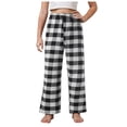 thumbnail image 1 of Zanarzt Pantalon pour Tout-Petits Garçons et Filles Adolescents de Noël à Carreaux Rouges Pantalon Long Pyjamas pour Tenues d'Intérieur Assorties en Famille Noir, 7-8 Ans, 1 of 6