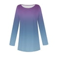 thumbnail image 5 of FAIWAD Women's Long Sleeve Tunic Tops Gradient Round Neck Trendy Spring Casual Pullover Tops, 5 of 5