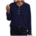 thumbnail image 1 of Pisexur Womens Oversized Sweatshirt Fashion Fall Hoodies Solid Color Button Collar Drawstring Stitching Sweatshirts Hoodies Pullover, 1 of 6