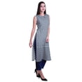 thumbnail image 3 of Moomaya Kurta Sans Manches à Col Peter Pan avec Pantalon Ensemble Ethnique 2 Pcs pour Femmes, 3 of 6