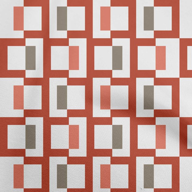 oneOone Silk Tabby Red Fabric Geometric Sewing Material Print Fabric By The Yard 42 Inch Wide