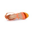thumbnail image 4 of BLISSFUL STEP Sandales à Talon Bloc pour Femmes à Paillettes à Brides Croisées Orange 10, 4 of 7